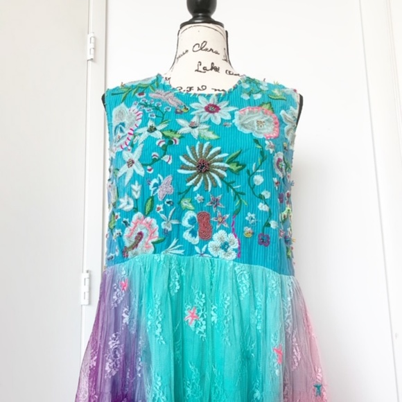 Antica Sartoria Lace, Beads, Embroidery Boho Dress - Picture 7 of 8
